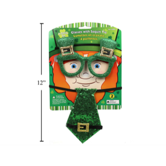 Picture of WEARABLES - ST PATRICK'S GLASSES WITH SEQUIN TIE