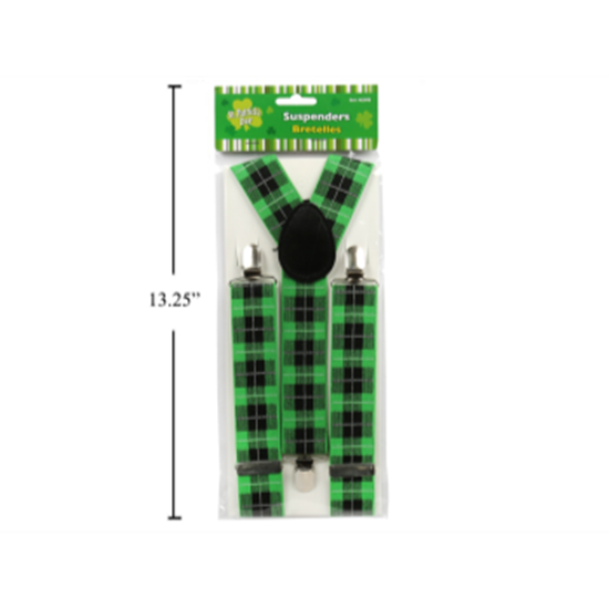 Picture of WEARABLES - ST PATRICK'S GREEN PLAID SUSPENDERS
