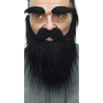 Image de MUSTACHE EYEBROW AND BEARD SET - BLACK
