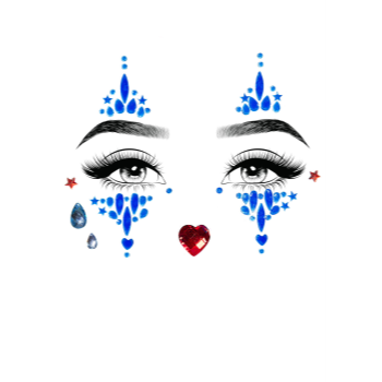 Picture of HARLEQUIN FACE JEWELS STICKER