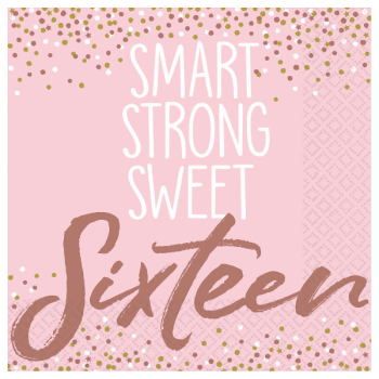 Image de 16th - SWEET 16TH BLUSH BEVERAGE NAPKINS