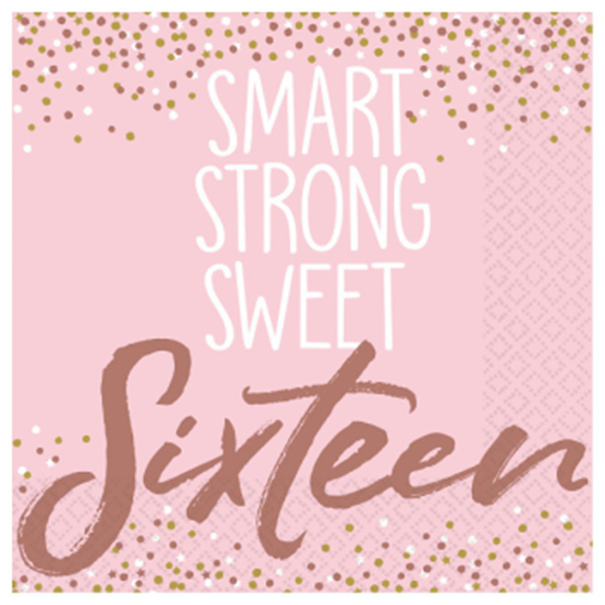 Image sur 16th - SWEET 16TH BLUSH BEVERAGE NAPKINS