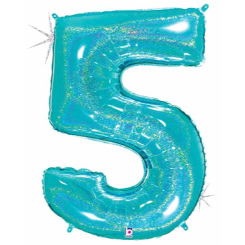 Picture of 40'' NUMBER 5 SUPERSHAPE - TURQUOISE