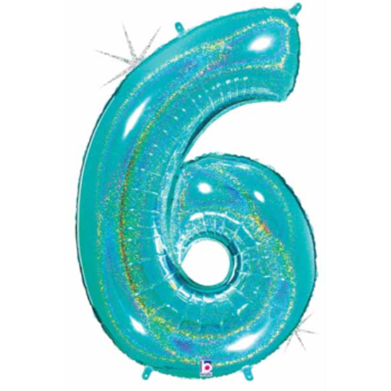 Picture of 40'' NUMBER 6 SUPERSHAPE - TURQUOISE