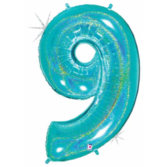 Picture of 40'' NUMBER 9 SUPERSHAPE - TURQUOISE