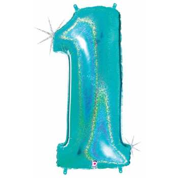 Picture of 40'' NUMBER 1 SUPERSHAPE - TURQUOISE