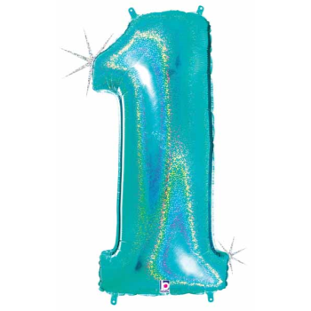 Image de 40'' NUMBER 1 SUPERSHAPE - TURQUOISE