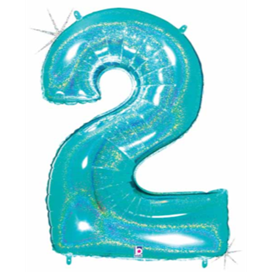 Picture of 40'' NUMBER 2 SUPERSHAPE - TURQUOISE