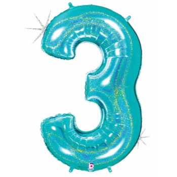 Image de 40'' NUMBER 3 SUPERSHAPE - TURQUOISE