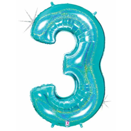 Image sur 40'' NUMBER 3 SUPERSHAPE - TURQUOISE