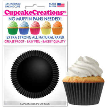 Image de BAKING CUPS - STANDARD - SOLID BLACK  32/PKG