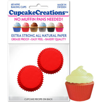 Image de BAKING CUPS - MINI - SOLID RED  60/PKG