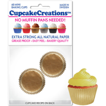 Image de BAKING CUPS - MINI - GOLD 60/PKG