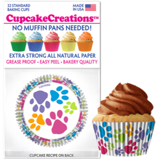 Image sur BAKING CUPS - STANDARD - PAW PRINT 32/PKG