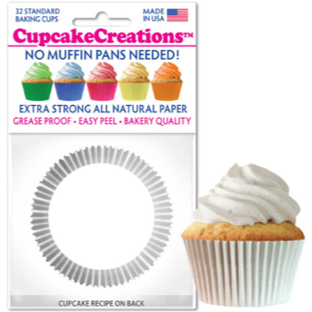 Picture of BAKING CUPS - STANDARD - WHITE 32/PKG