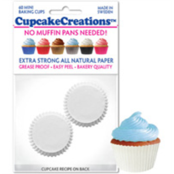 Image de BAKING CUPS - MINI - SOLID WHITE  60/PKG