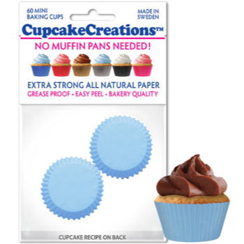 Image de BAKING CUPS - MINI - SOLID LIGHT BLUE  60/PKG