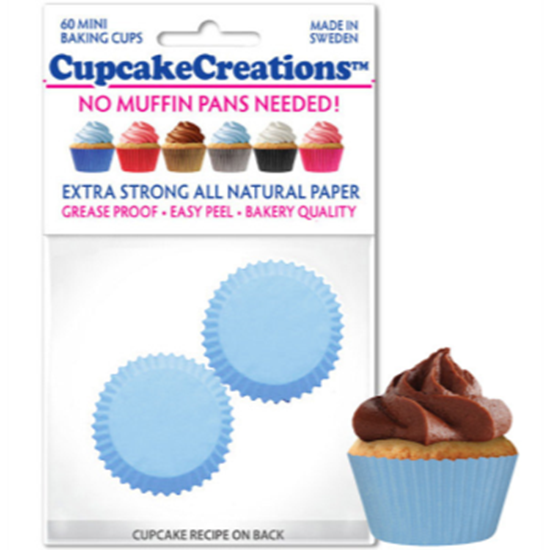 Picture of BAKING CUPS - MINI - SOLID LIGHT BLUE  60/PKG