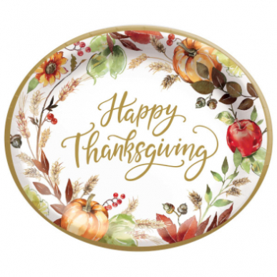Picture of GRATEFUL DAY - 10" OVAL PAPER PLATES MID-CT