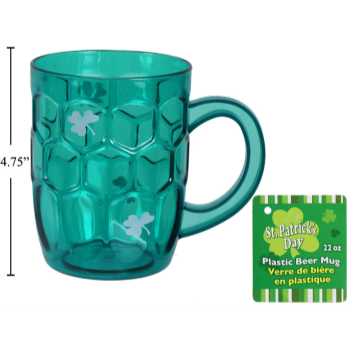 Picture of TABLEWARE - ST. PATRICK'S PLASTIC BEER MUG - 22oz