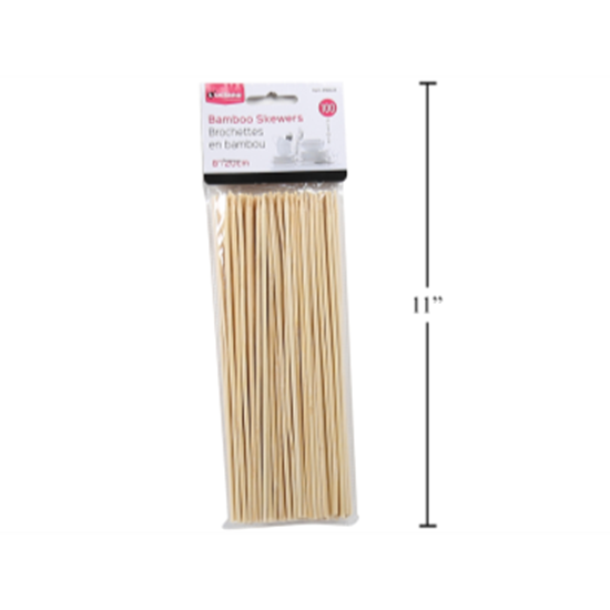 Image sur 8" BAMBOO SKEWERS - 100 PIECE