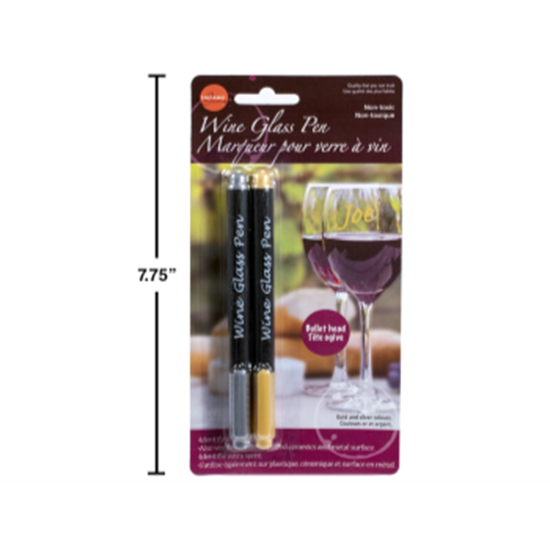 Image sur COCKTAIL - PEN MARKERS FOR WINE GLASS - GOLD/SILVER