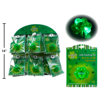 Image de WEARABLES - ST. PATRICK'S SHAMROCK FLASHING PIN