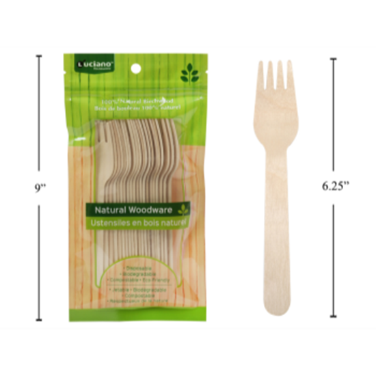 Image sur ECO - WOODEN FORK - 20 COUNT