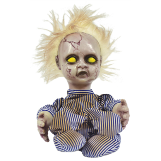 Picture of CREEPY DOLL BLONDE HAIR ANIMATED 11"