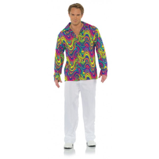 Image sur 70'S BLACK LIGHT SHIRT - ADULT XLARGE