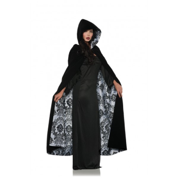 Image de CAPE - VELVET AND SATIN  - GREY DAMASK LINING