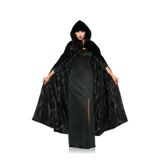 Image sur CAPE - DELUXE VELVET AND SATIN - BLACK DAMASK LINING