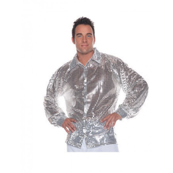 Image de 70'S SEQUIN SHIRT SILVER ADULT XLARGE