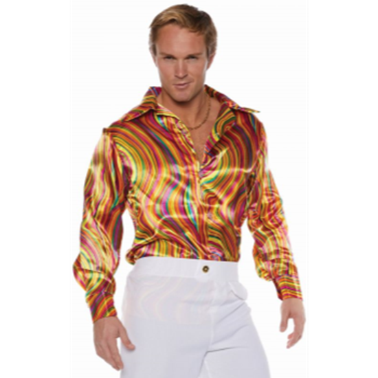 Image sur 70'S SWIRLS DISCO BRIGHT SHIRT - ADULT XLARGE