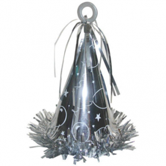 Image sur PARTY HAT BALLOON WEIGHT - SILVER