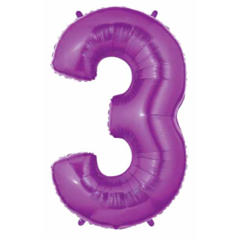 Picture of 40'' NUMBER 3 SUPERSHAPE - PURPLE