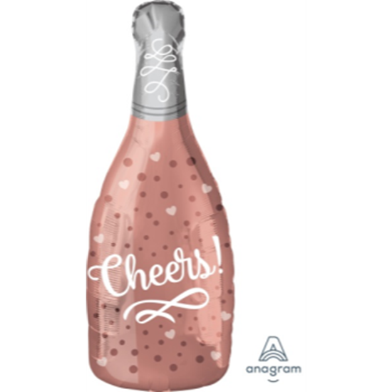 Picture of 18" FOIL - CHEERS CHAMPAGNE BOTTLE ROSE JUNIOR SHAPE