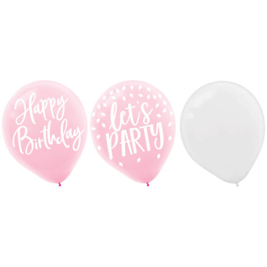 Picture of 12" BIRTHDAY BLUSH LATEX BALLOONS