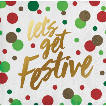 Image de TABLEWARE - LET'S GET FESTIVE BEVERAGE NAPKINS