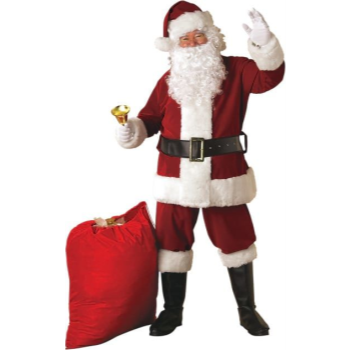 Image de WEARABLES - SANTA SUIT WITH FAUX FUR TRIM ( DARK BURGUNDY ) - STANDARD