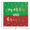 Picture of TABLEWARE - MERRY AND BRIGHT BEVERAGE NAPKINS