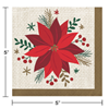 Picture of TABLEWARE - MODERN POINSETTIA BEVERAGE NAPKINS