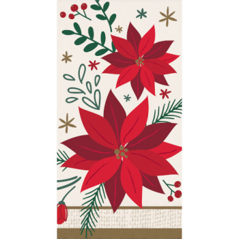 Image de TABLEWARE - MODERN POINSETTIA GUEST TOWELS