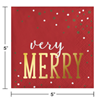 Picture of TABLEWARE - VERY MERRY BEVERAGE NAPKINS