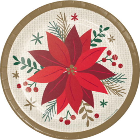 Picture of TABLEWARE - MODERN POINSETTIA 7" PLATES
