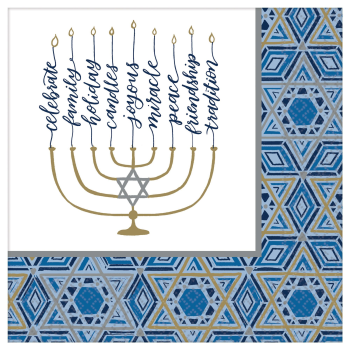 Picture of TABLEWARE - HANUKKAH FESTIVAL OF LIGHTS DINNER NAPKINS