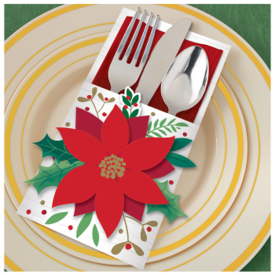 Picture of TABLEWARE - CUTLERY HOLDER POINSETTIA