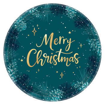 Image de TABLEWARE - VERY MERRY TEAL - 10" METALLIC PLATE
