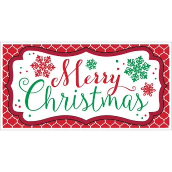 Picture of DECOR - MERRY CHRISTMAS LARGE PLASTIC BANNER