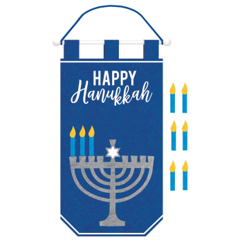 Image de DECOR - HANUKKAH FELT BANNER WITH VELCRO CANDLE ADD-ONS